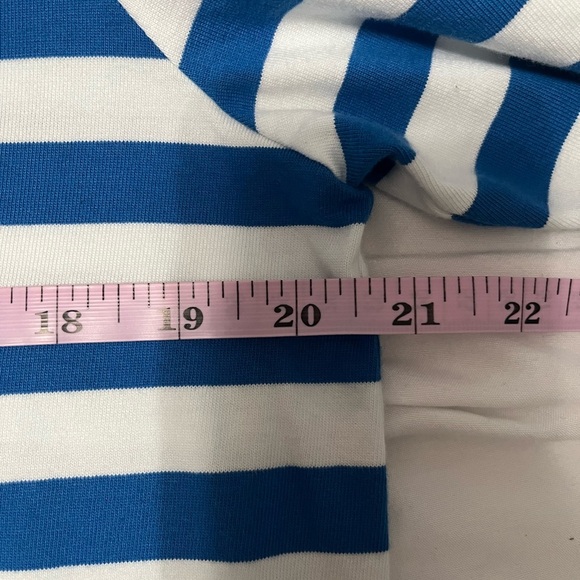 GANNI Organic Cotton L/S Blue Stripe Blouse Size XL - Picture 9 of 10